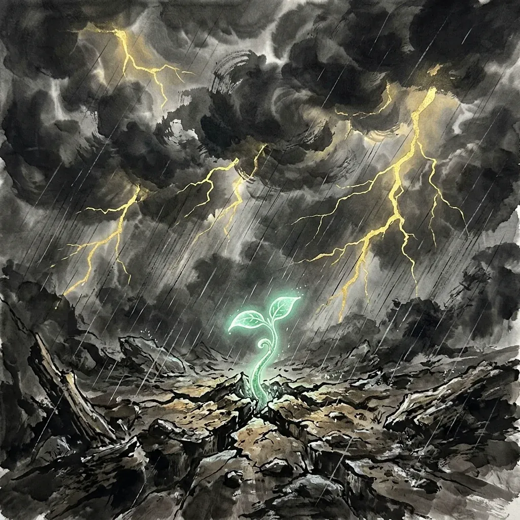 水雷屯——萌芽水墨意境