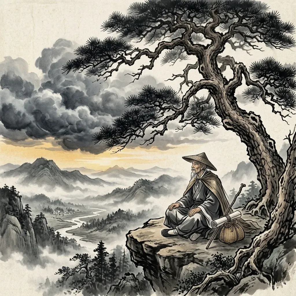 水天需——等待水墨意境