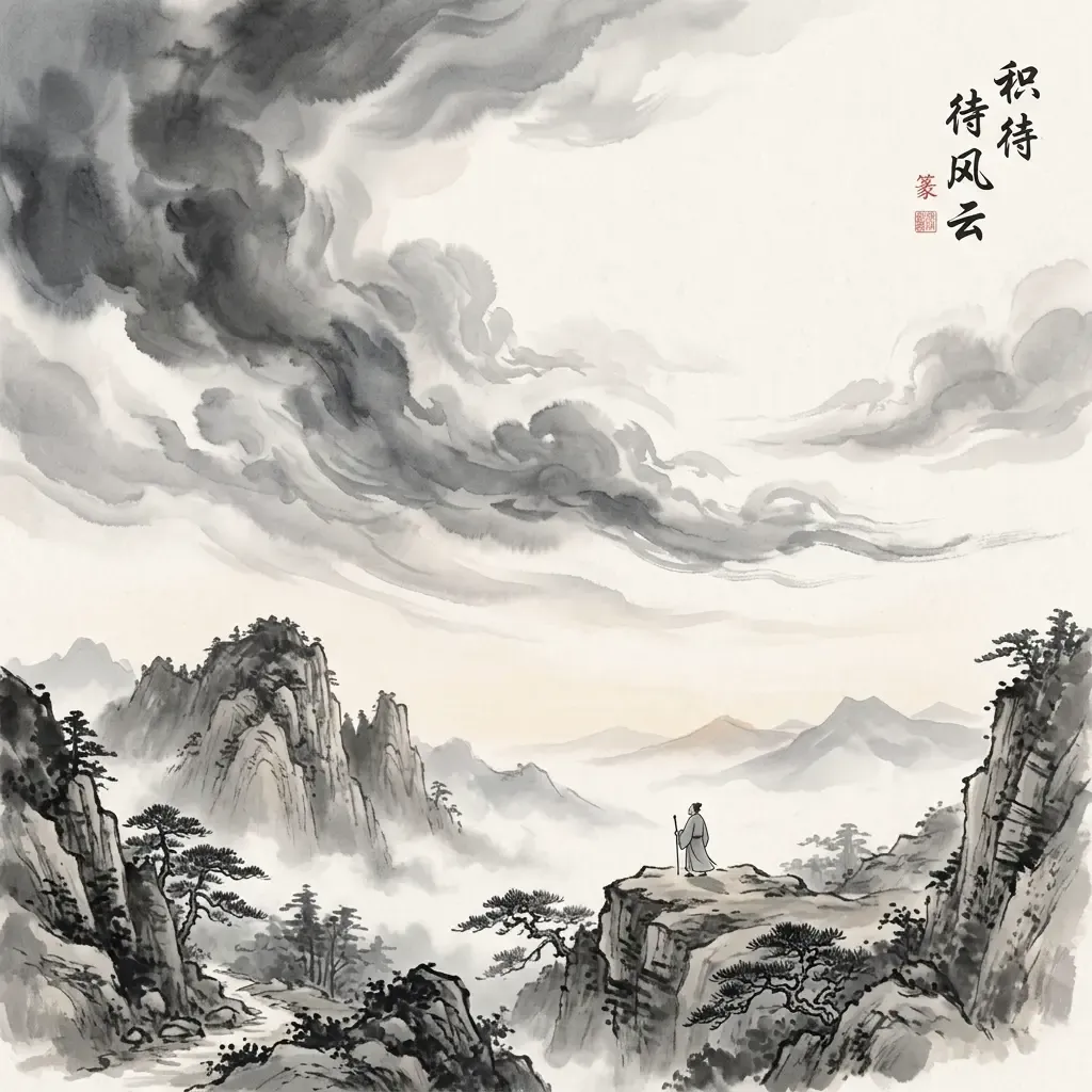 風天小畜——積累水墨意境