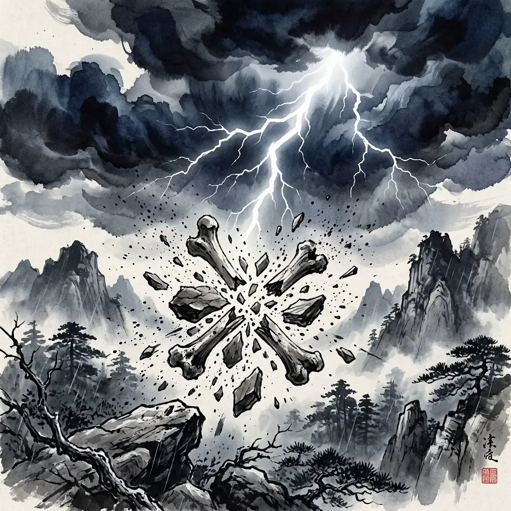 火雷噬嗑——排除障礙水墨意境