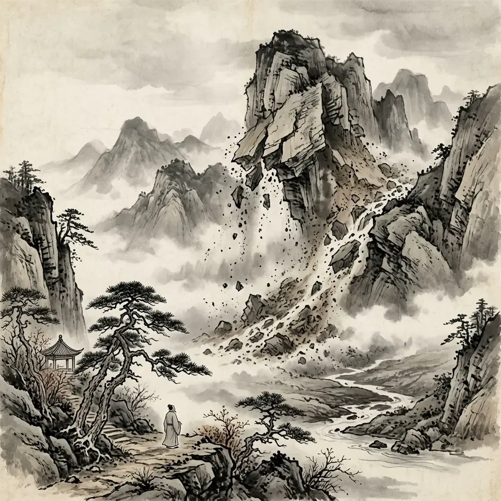 山地剝——剝落衰退水墨意境