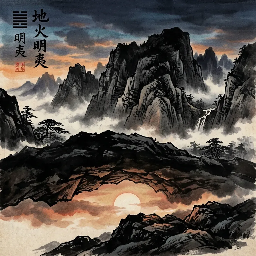 地火明夷——艱難水墨意境