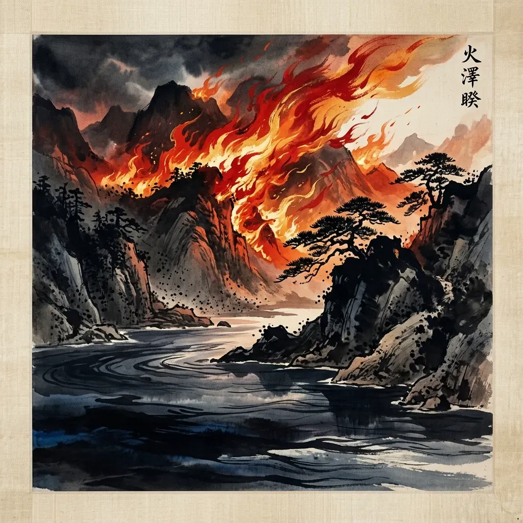 火澤睽——分歧水墨意境