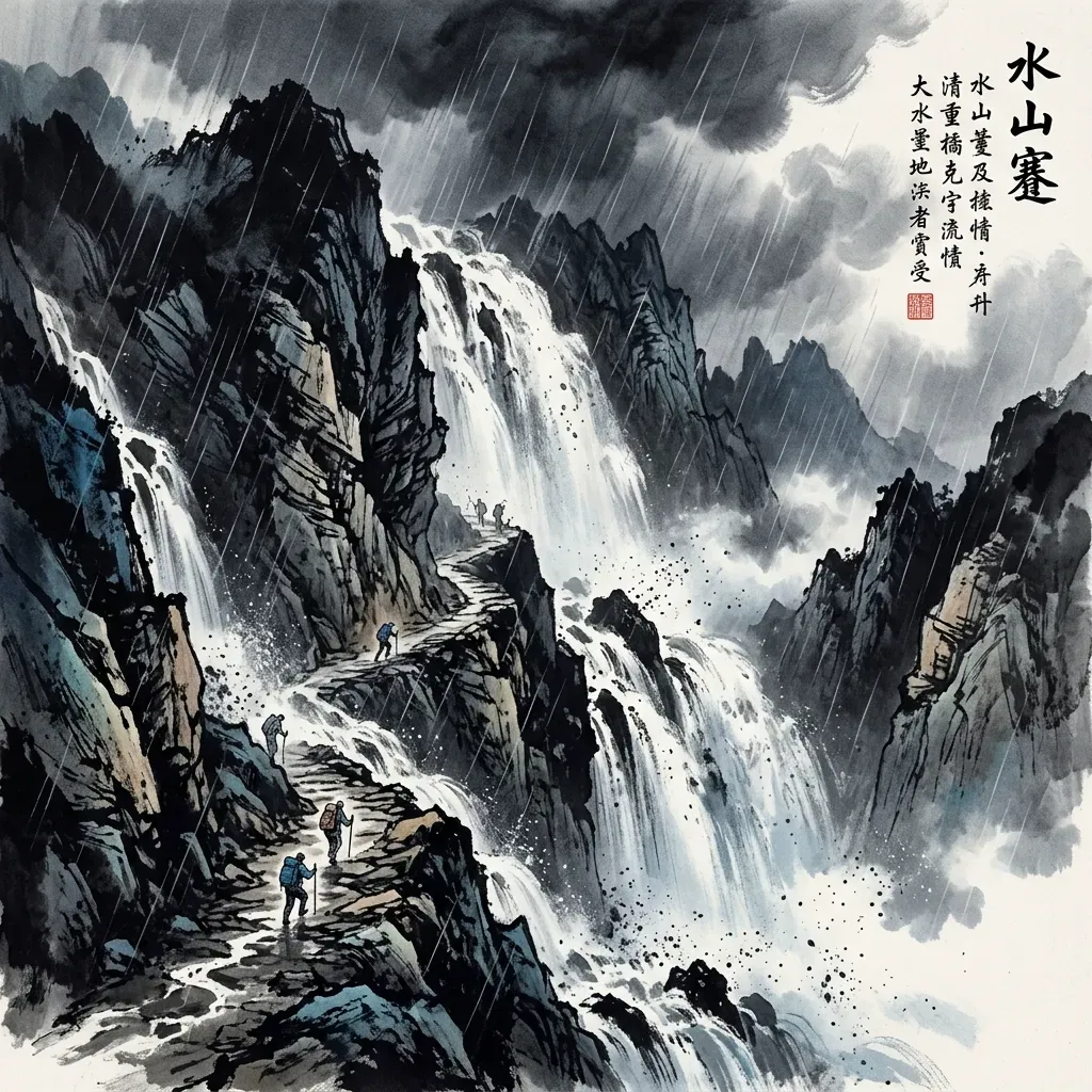 水山蹇——阻礙水墨意境