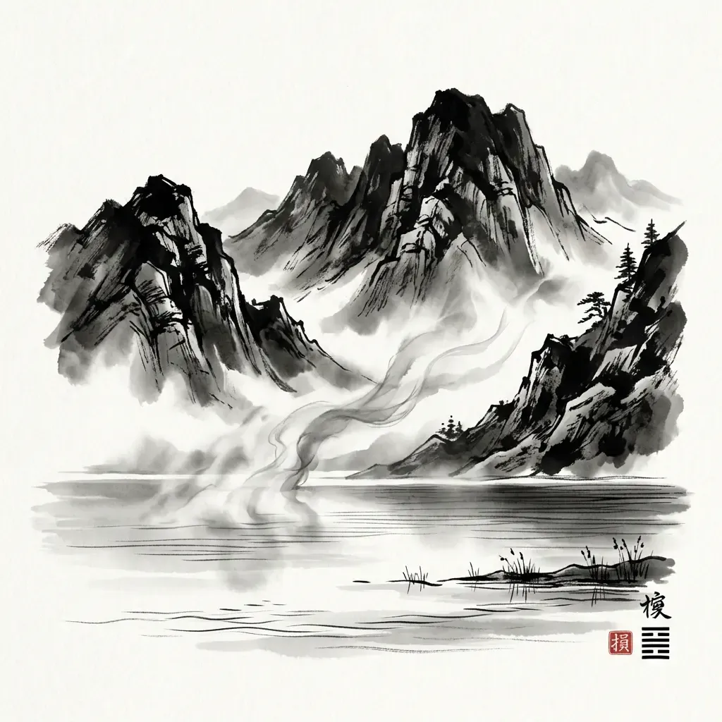 山澤損——減少與優化水墨意境