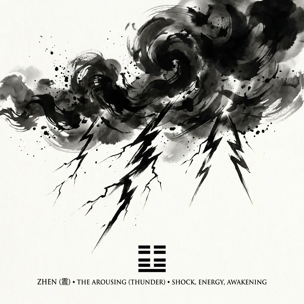 震為雷——震撼與覺醒水墨意境