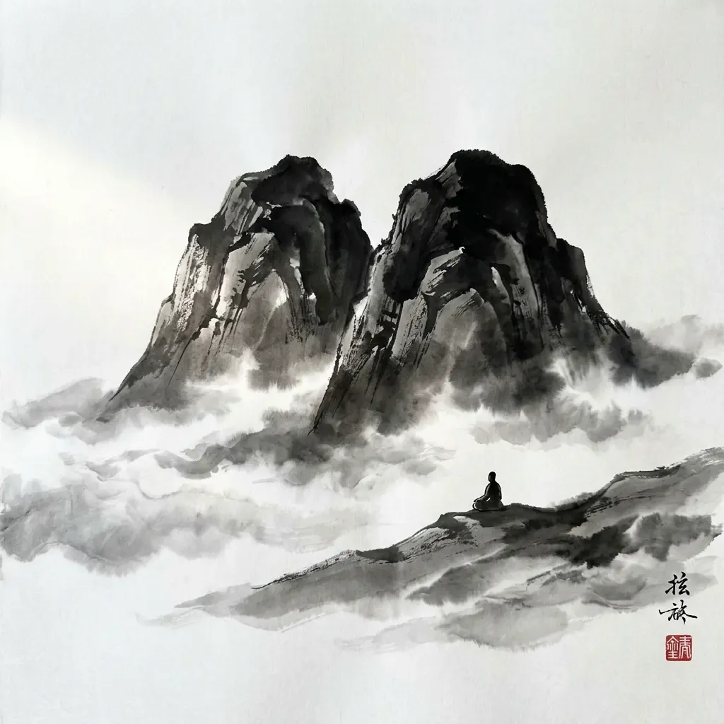 艮為山——靜止與知止水墨意境
