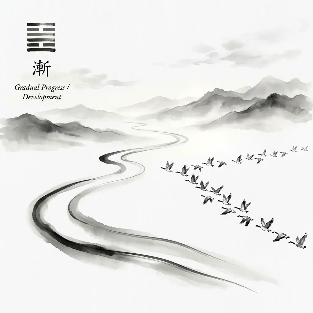 風山漸——循序漸進水墨意境