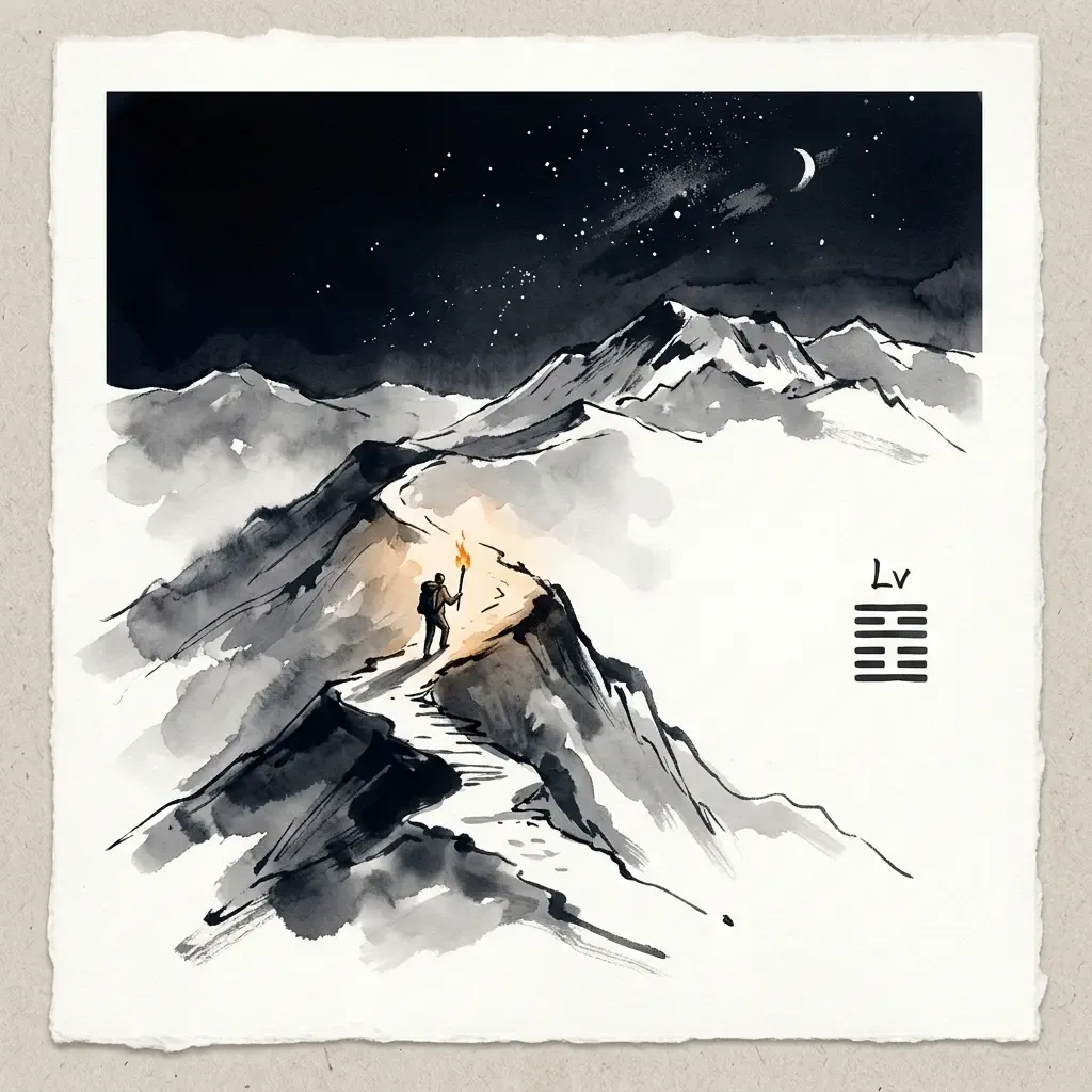 火山旅——漂泊與探索水墨意境